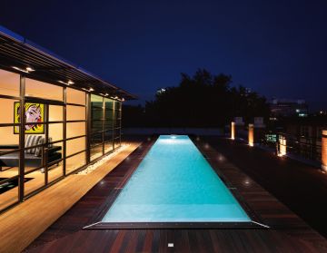 A Cn16 lap pool at night 