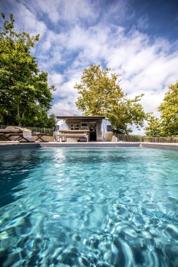 Like a canvas combining sky and sea, the colour of the water in the pool is almost abstract encouraging extended periods of contemplation.