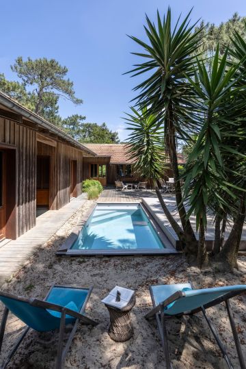 Petite piscine sans autorisation au Cap Ferret avec Rolling-Deck bois - Piscinelle