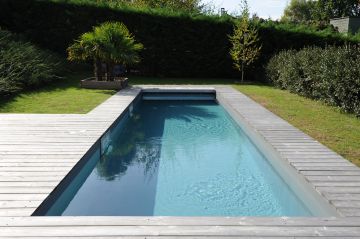 superbe piscine en forme de couloir de nage design