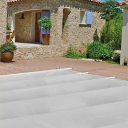 Bar-supported safety cover for swimming pools