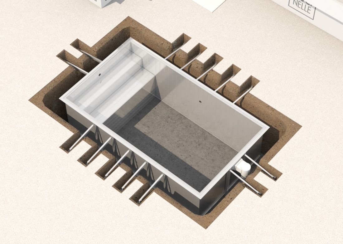 Structure de piscine en aluminium brevetée Piscinelle