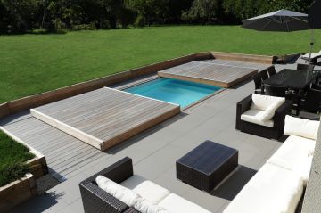 Terrasse piscine amovible piscine sécurité couverture